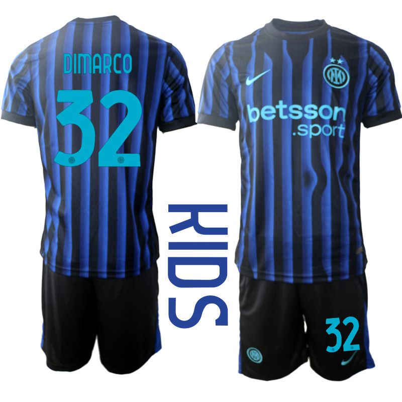 Youth 2025-2026 Club Inter Milan CF home Black #32 Soccer Jersey->youth soccer jersey->Youth Jersey